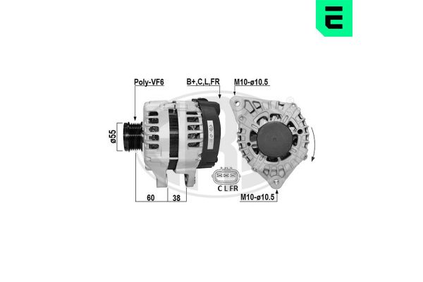 Alternatör  Hyundai Santa Fe (DM)(2012->)  ERA 209009A