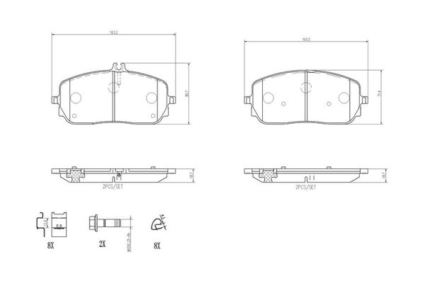 Fren Disk Balata Ön Mercedes GLE -Serisi (BM167)(10.2018->)  BREMBO P 50 152