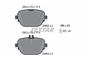 Fren Disk Balata Arka TEXTAR 2260201  A0004206400 4208800 0004208800 A0004203004 A0004206500 4203004 0004203004 4206400 0004206400 A0004209900 A0004208800 4209900 0004209900 4206500 0004206500