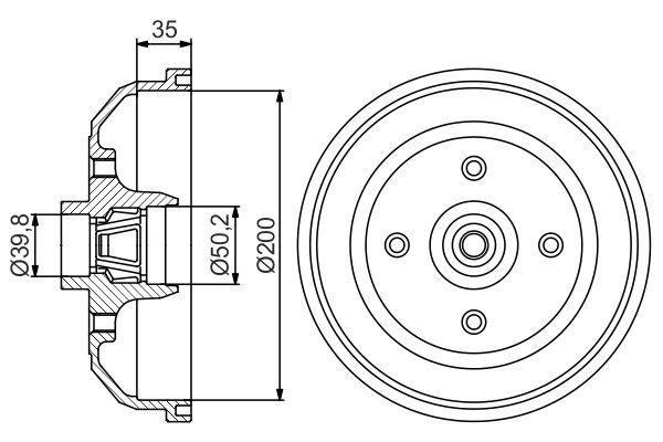 Kampana Arka Sağ veya Sol Opel Corsa B (03.1997->)  BOSCH 0 986 477 256