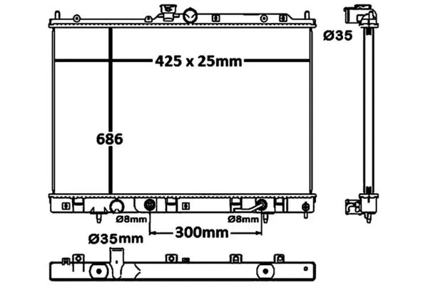 Su Radyatörü  Mitsubishi Outlander (CU0W)(2003->)  MAHLE CR 1881 000S