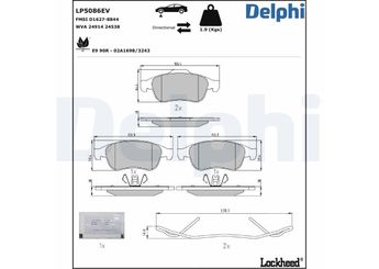 Fren Disk Balata Ön DELPHI LP5086EV  410605961R 410A100QAA