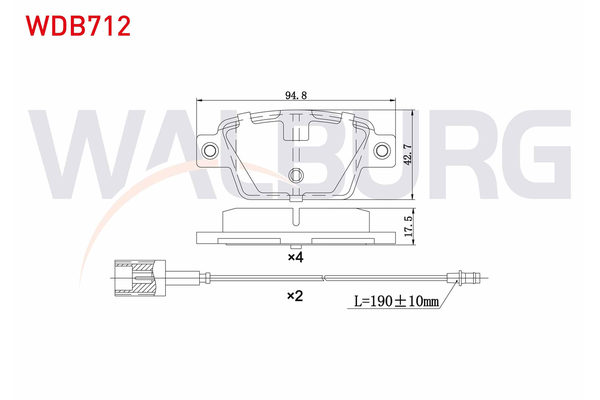 Fren Disk Balata Arka Fiat Multipla (186)(01.1999->)  WALBURG WDB712