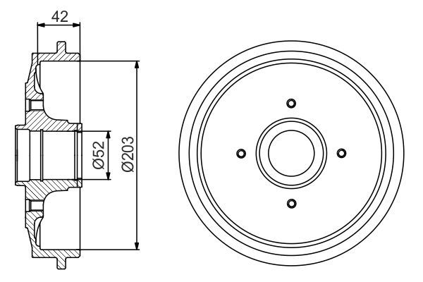 Kampana Arka Sağ veya Sol Peugeot 206 SW (08.2002->)  BOSCH 0 986 477 201
