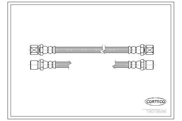 Fren Hortumu Arka Sağ veya Sol Opel Kadett D (1979->)  CORTECO 19018696