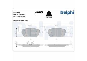Fren Disk Balata Ön DELPHI LP3672  CV612001CC 2005900 5181461 CV612001CB CV6Z2001B