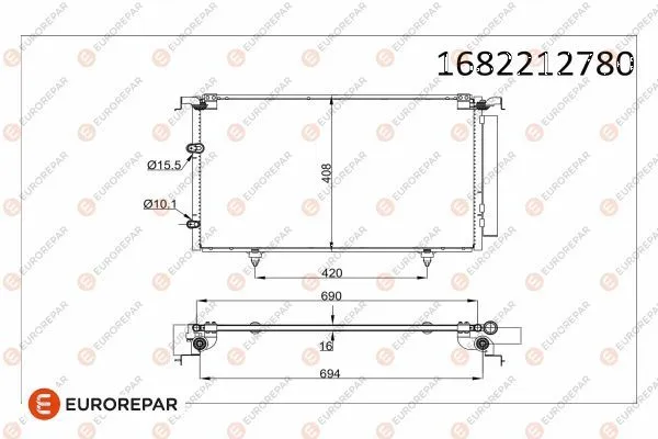 Klima Radyatörü  Toyota Camry (XV30)(2002->)  EUROREPAR 1682212780