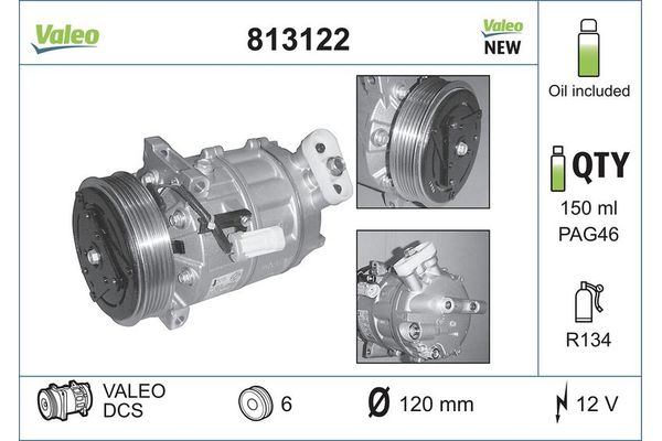 Klima Kompresörü  Saab 9-5 Combi (2001->)  VALEO 813122