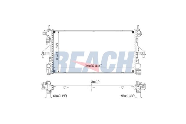 Su Radyatörü  Peugeot Boxer (335) P.Van, Camlı (H2) Aks:3450mm (2007->)  VEKA 16-3536