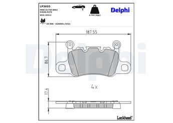 Fren Disk Balata Arka DELPHI LP3655  LP3655 971698451B 971698451J 99135294701 99135294882 99135294883 9GT698451G 9GT698451P