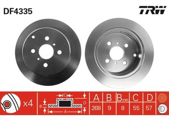 Fren Disk Ayna Arka Sağ ve Sol BOSCH 0 986 479 938  4243102161 F33502102 3502102 17032600F3050 F33502159 8160117 B123502070 B3502111 4243112250 424310D050 4243152050 4243147020 4243112210 4243152060 4243102160 17.03.2600F3050 42431-0D050 42431-12210 42431-12250 42431-47020 42431-52050 42431-52060