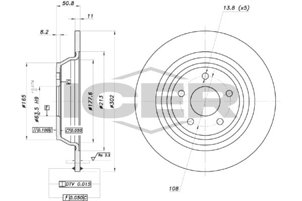 Fren Disk Ayna Arka Sağ ve Sol Ford Mondeo 4/5 Kapı (CNG)(2014->)  MARGO 2210053