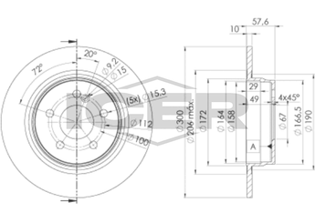 Fren Disk Ayna Arka Sağ ve Sol MGA 50627  2044230612 A2044230612 A2044230912 A2044231512 2044230912 2044231512 204 423 06 12 204 423 09 12 204 423 15 12