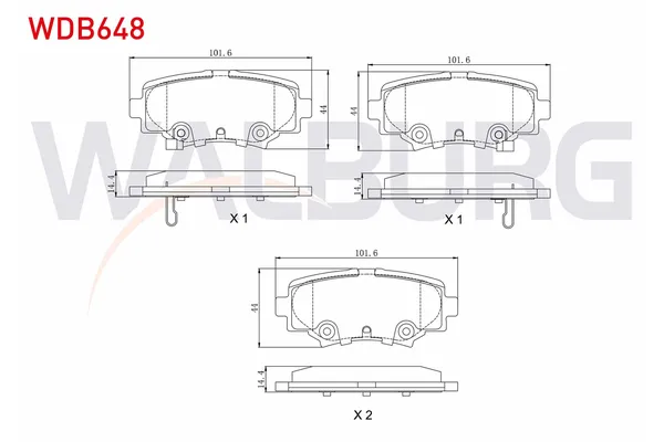 Fren Disk Balata Arka Mazda 3 Sedan (BM/BN)(07.2013->)  WALBURG WDB648