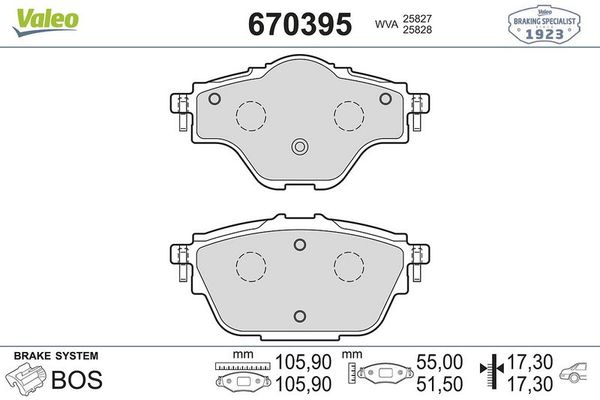 Fren Disk Balata Arka Peugeot 3008 (07.2016->)  VALEO 670395