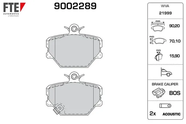 Fren Disk Balata Ön Smart Fortwo Cabrio (02.2003->)  FTE 9002289