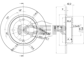 Fren Disk Ayna Arka Sağ ve Sol NAGAMA NBD-HO014  42510SMGE20 42510-SMG-E20 42510SNAA00 42510-SNA-A00 42510SNAA01 42510-SNA-A01 42510SNEA00 42510-SNE-A00