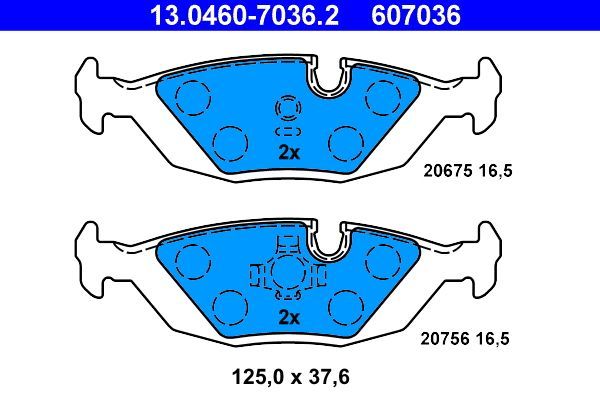 Fren Disk Balata Arka BMW 3 Serisi Touring/Cabrio (E30)(1985->)  ATE 13.0460-7036.2