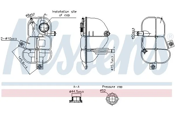 Radyatör Yedek Su Deposu  Fiat Seicento (187)(1998->)  NISSENS 996253