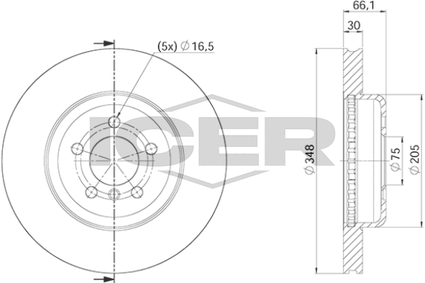 Fren Disk Ayna Ön Sağ ve Sol BMW M5 Serisi (F10)(2011->)  AP B2070VR