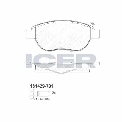 Fren Disk Balata Ön Citroen Berlingo (10.2002->)  AYD 60036B