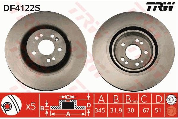 Fren Disk Ayna Ön Sağ ve Sol Mercedes ML -Serisi (BM 163)(09.1997->)  AYD 51403