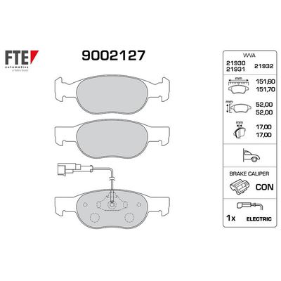 Fren Disk Balata Ön Fiat Marea (185) Weekend (08.1996->)  FTE 9002127