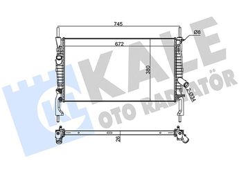 Su Radyatörü  KALE 232200  6C118005AD 1383315 1370865 1371296 6C118005AB 6C118005AC