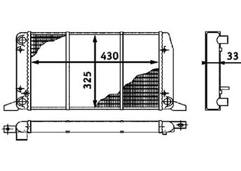 Su Radyatörü  MAHLE CR 412 000S  4F0121251AA 811121253D 811121253F 893121253 811 121 253 D 811 121 253 F 893 121 253