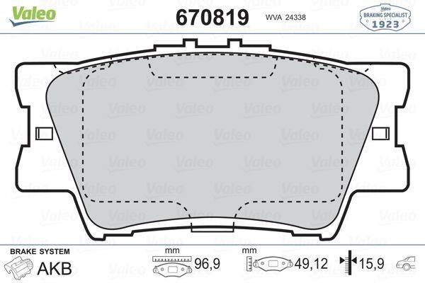 Fren Disk Balata Arka Toyota RAV4 (A3)(2005->)  VALEO 670819