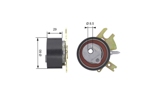 Triger Gergi Rulmanı  Ford Focus 3/4/5 Kapı (CAP)(08.2004->)  GATES T43089