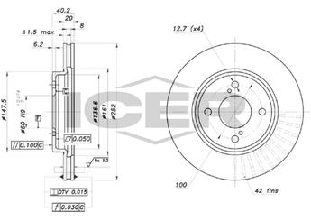 Fren Disk Ayna Ön Sağ ve Sol AYD 51465  5531152R50 5531152R50000 55311M69P10