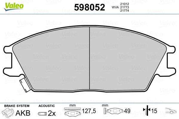 Fren Disk Balata Ön Hyundai Accent (X3)(1998->)  VALEO 598052