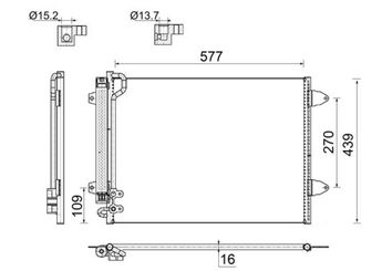Klima Radyatörü  MAHLE AC 666 000S  3C0820411C 3C0 820 411 C 3C0820411E 3C0 820 411 E 3C0820411G 3C0 820 411 G 3C0820411