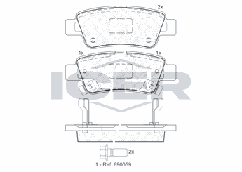 Fren Disk Balata Arka AYD 60193A  43022SWWG02 43022SWWG00 43022-SWW-G00 43022SWWG01 43022-SWW-G01 43022-SWW-G02 43022SWWG03 43022-SWW-G03 43022T1GG00 43022-T1G-G00
