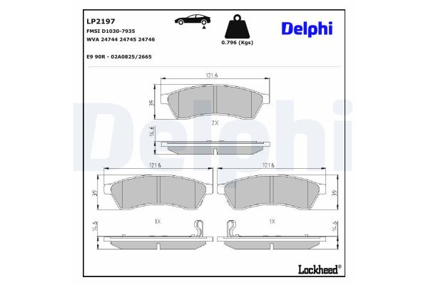 Fren Disk Balata Arka Chevrolet Epica (2006->)  DELPHI LP2197