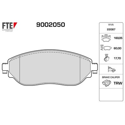 Fren Disk Balata Ön Opel Vivaro B P.Van / Minibüs (2014->)  FTE 9002050