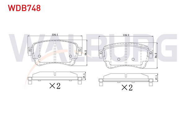 Fren Disk Balata Arka Citroen Jumpy Combi (06.2016->)  WALBURG WDB748