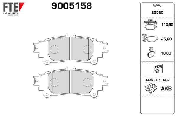 Fren Disk Balata Arka Lexus RC (2014->)  FTE 9005158