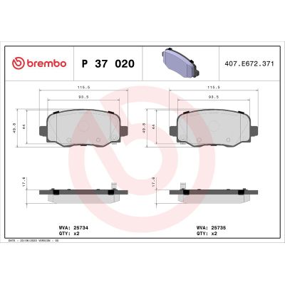 Fren Disk Balata Arka BREMBO P 37 020