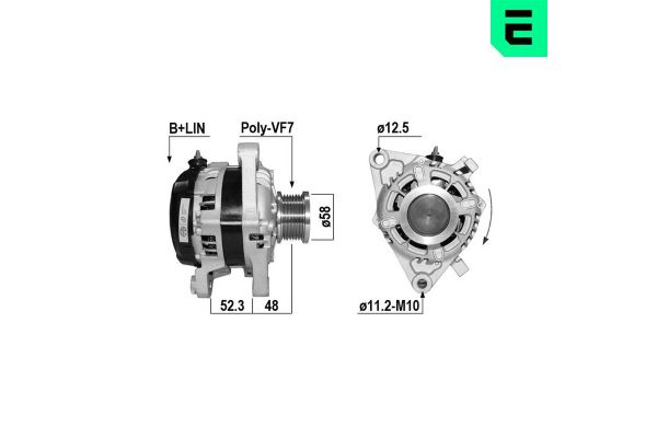 Alternatör  Toyota Hilux (GUN1)(2016->)  ERA 211011A