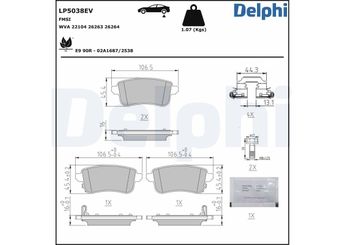 Fren Disk Balata Arka DELPHI LP5038EV  440606659R 440607082R