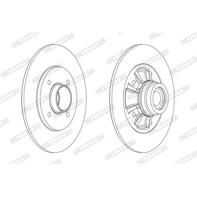 Fren Disk Ayna Arka Sağ ve Sol Renault Clio II / (Makyajlı)(B/CB0)(06.2001->)  FERODO DDF1984-1