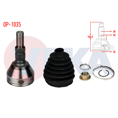 Aks Kafası Ön Dış Sağ veya Sol Opel Signum (07.2005->)  VEKA OP-1035