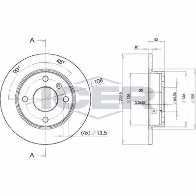 Fren Disk Ayna Ön Sağ ve Sol Ford Fiesta 3/5 Kapı/Courier (1989->)  MGA 50607