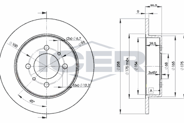 Fren Disk Ayna Arka Sağ ve Sol Nissan 100 NX (B13)(11.1990->)  MGA 50630