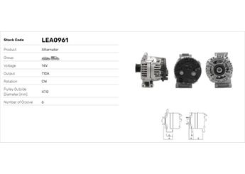 Alternatör  LUCAS ELEKTRIK LEA0961  12317550319 12317523897 12317550224 12317550997 12317559223 7523897 7550319 7550997 7559223 755922301 7559223-01