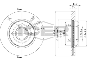 Fren Disk Ayna Ön Sağ ve Sol MAGNETI MARELLI 360704005500  1523795 1535924 1546835 1679853 8V511125AA 8V51-1125-AA 8V511125AB 8V51-1125-AB 8V511125AC 8V51-1125-AC 8V511125AD 8V51-1125-AD