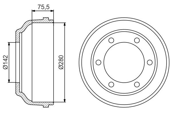 Kampana Arka Sağ veya Sol Ford Transit Kamyonet (FY)(2000->)  BOSCH 0 986 477 195