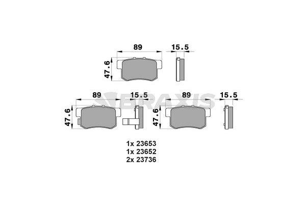 Fren Disk Balata Arka Honda FR-V (BE)(11.2004->)  BRAXIS AB0205